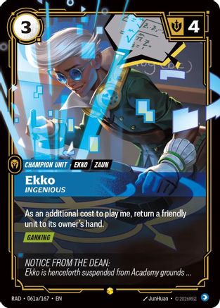 Ekko, Ingenious (Alternate Art) (061a/167) [Radiance] Foil Riftbound Singles Riot Games