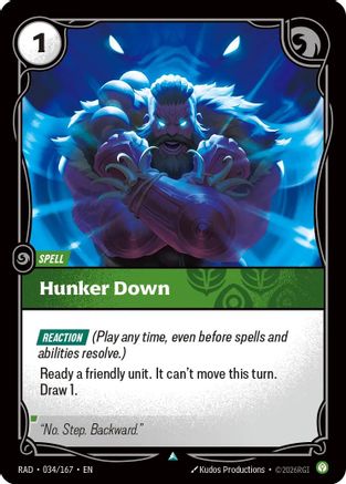 Hunker Down (034/167) [Radiance] Riftbound Singles Riot Games