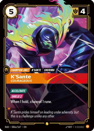 K'Sante, Courageous (Alternate Art) (086a/167) [Radiance] Foil Riftbound Singles Riot Games