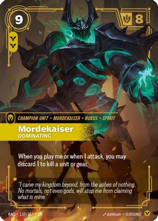 Mordekaiser, Dominating (137/167) [Radiance] Foil Riftbound Singles Riot Games
