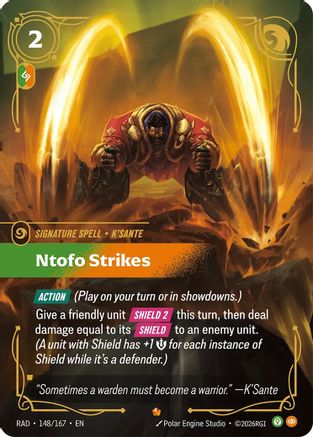 Ntofo Strikes (148/167) [Radiance] Foil Riftbound Singles Riot Games