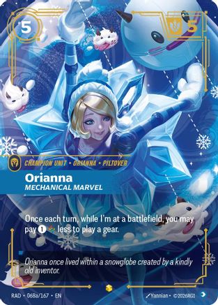 Orianna, Mechanical Marvel (Alternate Art) (068a/167) [Radiance] Foil Riftbound Singles Riot Games