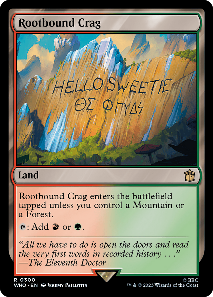 Rootbound Crag (WHO-300) [Doctor Who] Foil MTG Single Wizards of the Coast