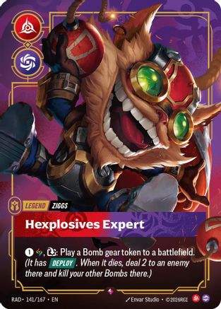 Ziggs, Hexplosives Expert (141/167) [Radiance] Foil Riftbound Singles Riot Games