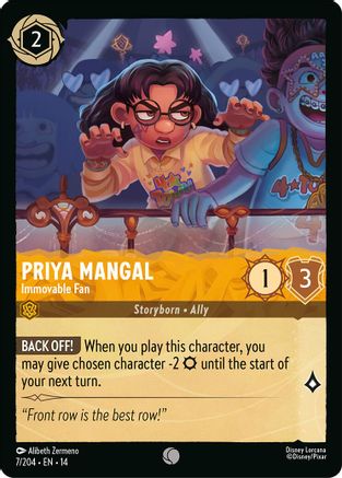 Priya Mangal - Immovable Fan (7/204) [Hyperia City] Lorcana Single Disney