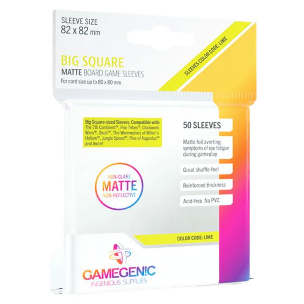 Gamegenic: Board Game Sleeves - Matte Big Square 50Ct (82mm x 82mm) Board Game Sleeves Gamegenic