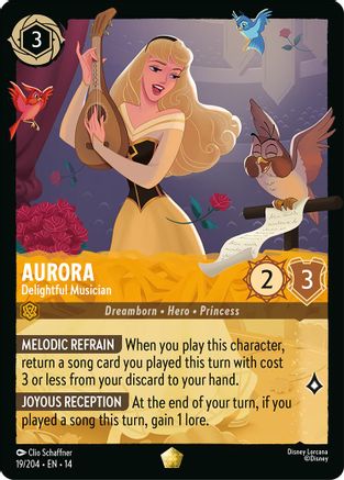 Aurora - Delightful Musician (19/204) [Hyperia City] Cold Foil Lorcana Single Disney