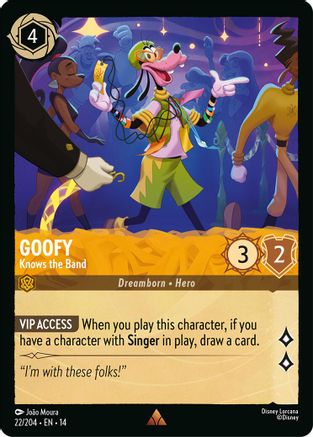 Goofy - Knows the Band (22/204) [Hyperia City] Cold Foil Lorcana Single Disney