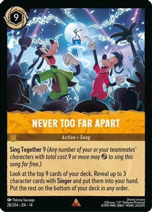 Never Too Far Apart (28/204) [Hyperia City] Lorcana Single Disney