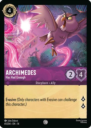 Archimedes - Has Had Enough (41/204) [Hyperia City] Cold Foil Lorcana Single Disney