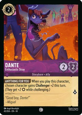 Dante - Enthusiastic Stray (43/204) [Hyperia City] Cold Foil Lorcana Single Disney