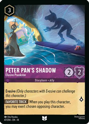 Peter Pan's Shadow - Elusive Prankster (47/204) [Hyperia City] Lorcana Single Disney