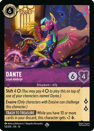 Dante - Loyal Alebrije (54/204) [Hyperia City] Cold Foil Lorcana Single Disney