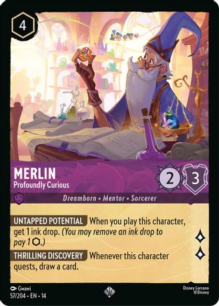 Merlin - Profoundly Curious (57/204) [Hyperia City] Lorcana Single Disney