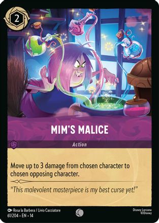 Mim's Malice (61/204) [Hyperia City] Cold Foil Lorcana Single Disney