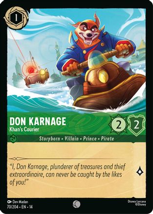 Don Karnage - Khan's Courier (70/204) [Hyperia City] Lorcana Single Disney