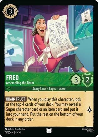 Fred - Assembling the Team (76/204) [Hyperia City] Cold Foil Lorcana Single Disney