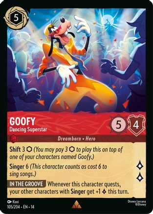 Goofy - Dancing Superstar (105/204) [Hyperia City] Cold Foil Lorcana Single Disney