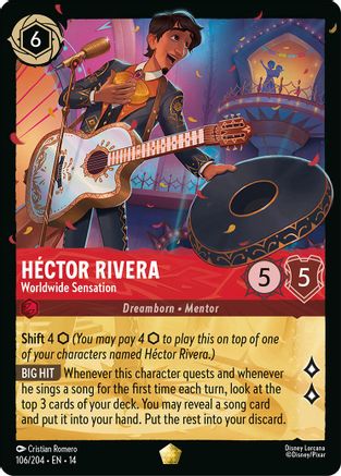 Hector Rivera - Worldwide Sensation (106/204) [Hyperia City] Cold Foil Lorcana Single Disney