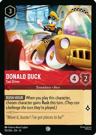 Donald Duck - Taxi Driver (110/204) [Hyperia City] Lorcana Single Disney