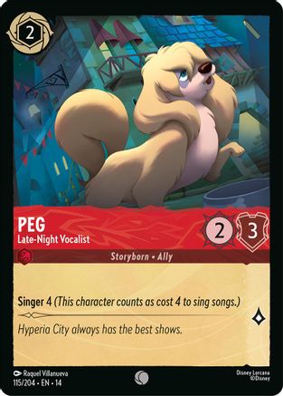 Peg - Late-Night Vocalist (115/204) [Hyperia City] Lorcana Single Disney