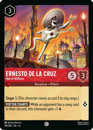 Ernesto de la Cruz - Idol of Millions (118/204) [Hyperia City] Cold Foil Lorcana Single Disney