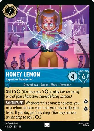 Honey Lemon - Ingenious Researcher (144/204) [Hyperia City] Cold Foil Lorcana Single Disney