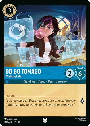Go Go Tomago - Working Late (145/204) [Hyperia City] Cold Foil Lorcana Single Disney