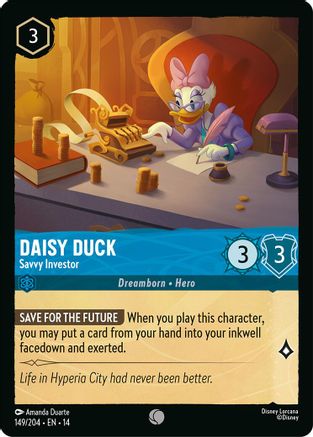 Daisy Duck - Savvy Investor (149/204) [Hyperia City] Lorcana Single Disney