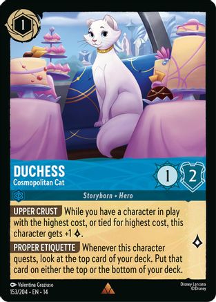 Duchess - Cosmopolitan Cat (153/204) [Hyperia City] Lorcana Single Disney
