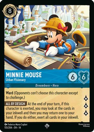Minnie Mouse - Urban Visionary (155/204) [Hyperia City] Holofoil Lorcana Single Disney