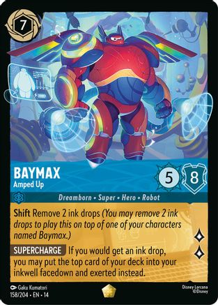 Baymax - Amped Up (158/204) [Hyperia City] Cold Foil Lorcana Single Disney