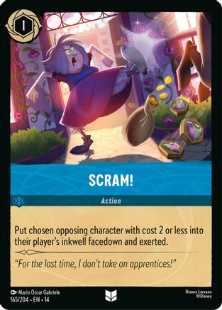 Scram! (165/204) [Hyperia City] Cold Foil Lorcana Single Disney