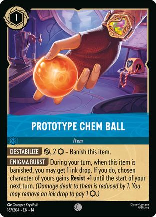 Prototype Chem Ball (167/204) [Hyperia City] Cold Foil Lorcana Single Disney
