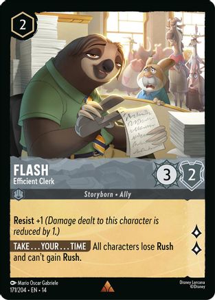 Flash - Efficient Clerk (171/204) [Hyperia City] Lorcana Single Disney