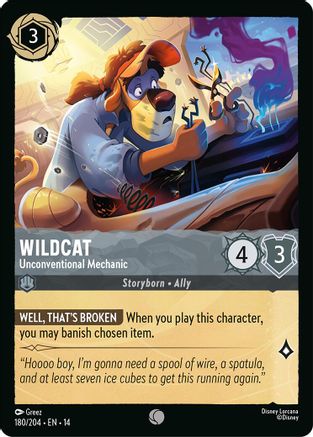 Wildcat - Unconventional Mechanic (180/204) [Hyperia City] Lorcana Single Disney