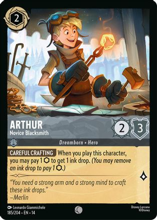 Arthur - Novice Blacksmith (185/204) [Hyperia City] Cold Foil Lorcana Single Disney