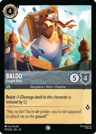 Baloo - Freight Pilot (191/204) [Hyperia City] Cold Foil Lorcana Single Disney