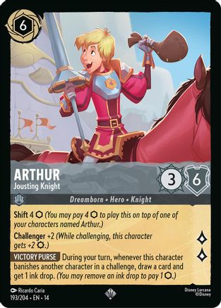Arthur - Jousting Knight (193/204) [Hyperia City] Cold Foil Lorcana Single Disney