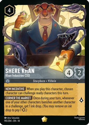Shere Khan - Khan Industries CEO (195/204) [Hyperia City] Cold Foil Lorcana Single Disney