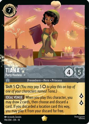 Tiana - Party Hostess (196/204) [Hyperia City] Lorcana Single Disney
