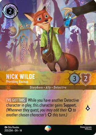 Nick Wilde - Providing Backup (Epic) (205/204) [Hyperia City] Holofoil Lorcana Single Disney
