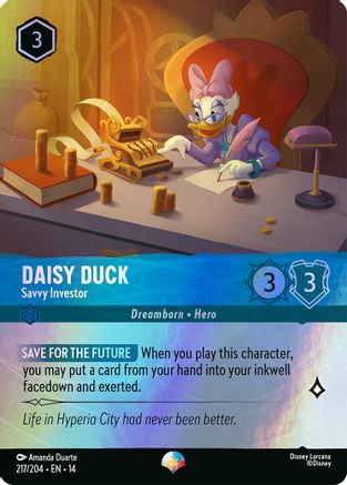 Daisy Duck - Savvy Investor (Epic) (217/204) [Hyperia City] Holofoil Lorcana Single Disney