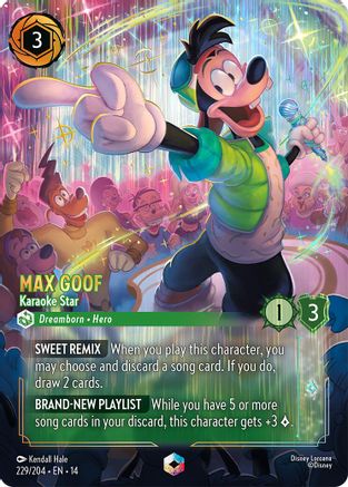 Max Goof - Karaoke Star (Enchanted) (229/204) [Hyperia City] Holofoil Lorcana Single Disney