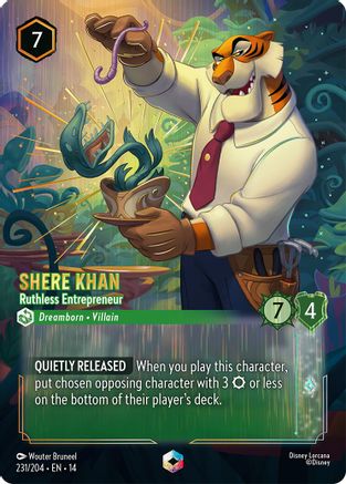 Shere Khan - Ruthless Entrepreneur (Enchanted) (231/204) [Hyperia City] Holofoil Lorcana Single Disney