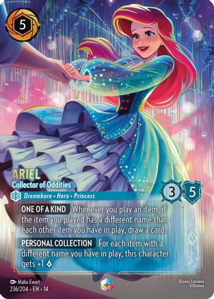 Ariel - Collector of Oddities (Enchanted) (236/204) [Hyperia City] Holofoil Lorcana Single Disney