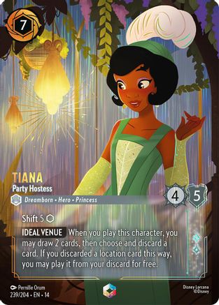 Tiana - Party Hostess (Enchanted) (239/204) [Hyperia City] Holofoil Lorcana Single Disney