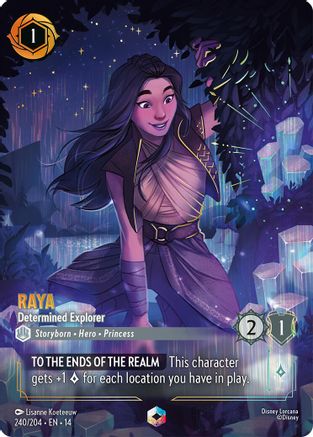 Raya - Determined Explorer (Enchanted) (240/204) [Hyperia City] Holofoil Lorcana Single Disney
