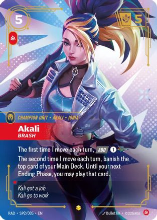 Akali, Brash (SP) (SP2/005) [Radiance] Foil Riftbound Singles Riot Games