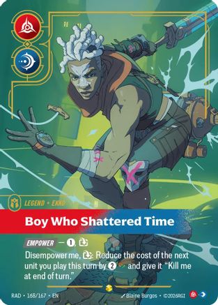 Ekko, Boy Who Shattered Time (Overnumbered) (168/167) [Radiance] Foil Riftbound Singles Riot Games